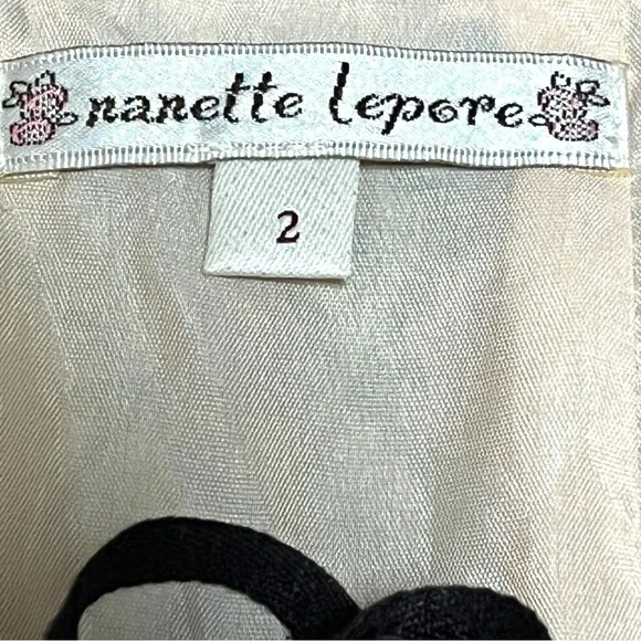 Nanette Lepore Black and Cream Embroidered Skirt - Picture 3 of 10